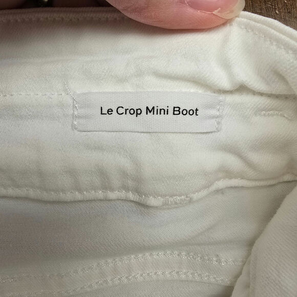 Women's Frame "Le Crop Mini Boot" Jeans in White Denim - Size 24 - Picture 11 of 12
